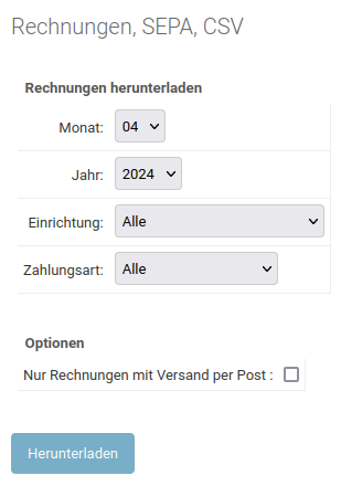 Rechnungen herunterladen