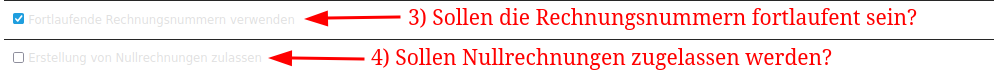 Rechnungsmodul Konfiguration