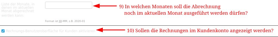 Rechnungsmodul Konfiguration