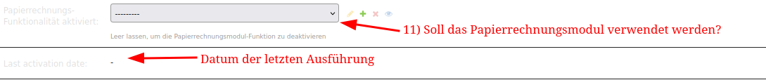 Rechnungsmodul Konfiguration
