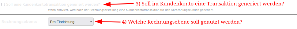 Sammelrechnung Konfiguration