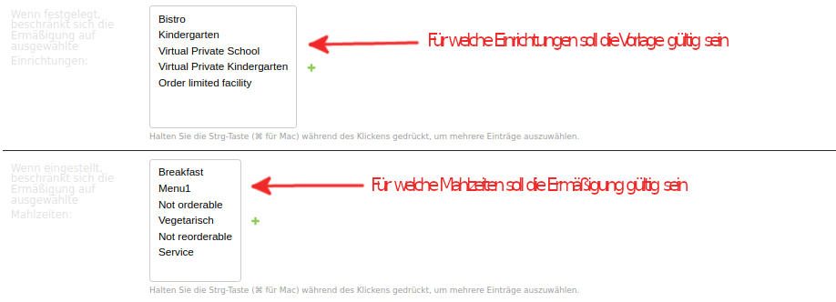 Anlage Kinderermäßigung Gültigkeit Einrichtungen