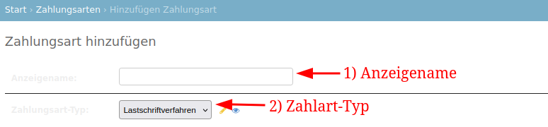 Zahlungsarten Konfiguration